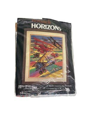 Vintage Monarch Horizons Aerial Circus 1982 Longstitch Needlepoint Kit LS 60